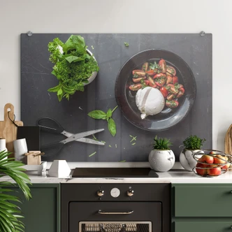 Spritzschutz Tomate Mozzarella Spritzschutz Tomate Mozzarella