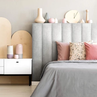 Stoffen Wandpanelen Mollis lichtgrijs 90x15 cm 