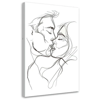 Leinwandbild Kuss Schwarz und weiß 
