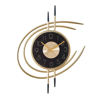 Moderne Wanduhr in Metalloptik | Mid-Century/Art-Deco | gold, 41x54 cm Moderne Wanduhr in Metalloptik | Mid-Century/Art-Deco | gold, 41x54 cm