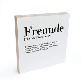 Holzbild zum Hinstellen - Grammatik - Freunde - 15x15 cm 