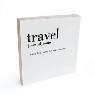Houten Decoratieblok - Travel 