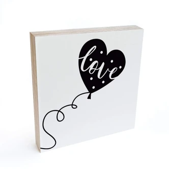 Wood Print to put up - Love balloon - 15x15 cm Wood Print to put up - Love balloon - 15x15 cm
