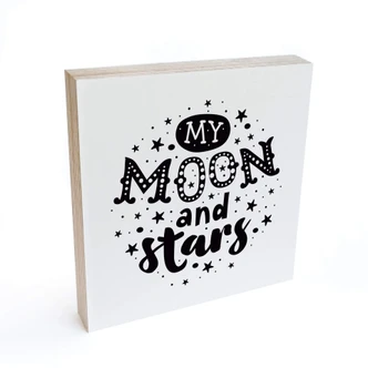 Houten Decoratieblok My Moon and Stars 