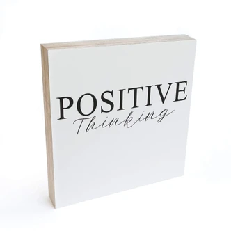 Houten Decoratieblok - Positive Thinking 