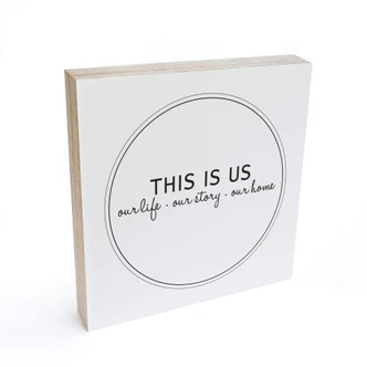 Wood Print to put up - This is us - 15x15 cm 