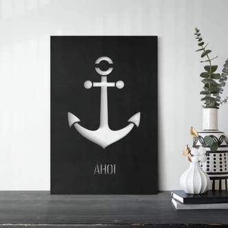 MDF - Holzdeko Ahoi mit Anker 