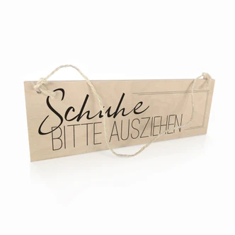 Holzschild Schuhe bitte ausziehen 