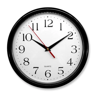 Klassieke wandklok in zwart en wit Ø25 cm 