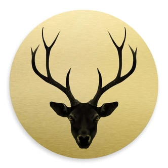 Wandcirkel Alu-Dibond - Ireland - Black Deer - goud effect 