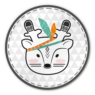 Wandcirkel Indian Deer 