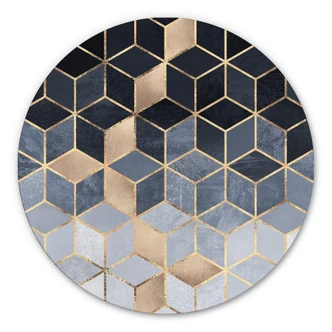 Wandcirkel Fredriksson - Blue Geometry 