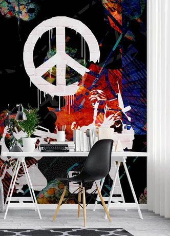 Fototapete, Banksy Graffiti Krieg Frieden 