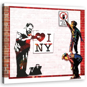 Tableau sur toile, Banksy et Love New York 