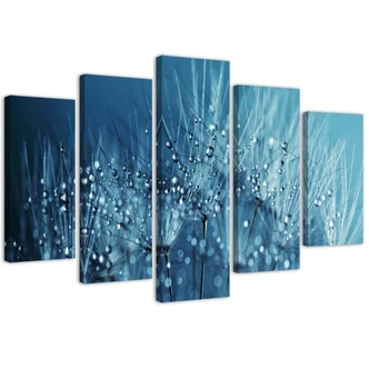 Leinwandbild 5 teilig, Blaue Gebläse 