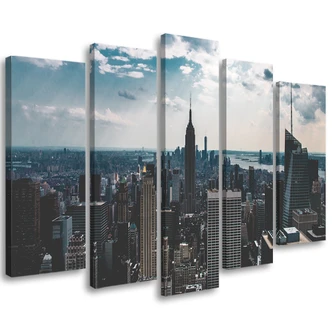 Leinwandbild 5 teilig, New York Stadt Panorama 