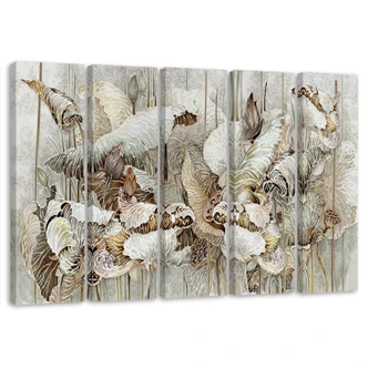 Leinwandbild 5 teilig, Saint Lotos Blumen 