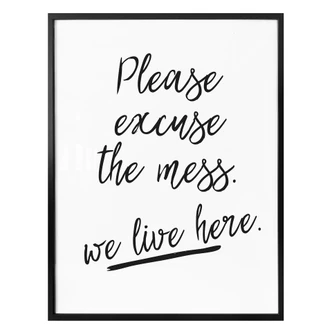 Poster Please excuse the mess 