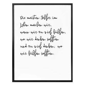 Premiumposter - Die meisten fehler im Leben 