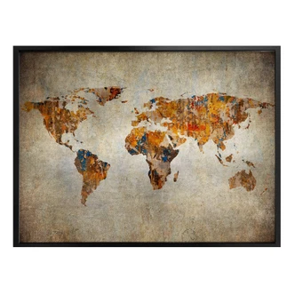 Poster Wereldkaart Shabby Chic Poster Wereldkaart Shabby Chic