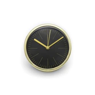 Schwarzer Wecker mit Goldoptik - Rund Ø11 cm Schwarzer Wecker mit Goldoptik - Rund Ø11 cm