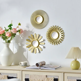 Wandspiegel 3er Set Vintage gold - Lima - Ø 25 cm 