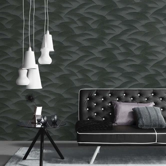 Wavy wallpaper, patterned wallpaper Fashion for Walls 4 by Guido Maria Kretschmer black 