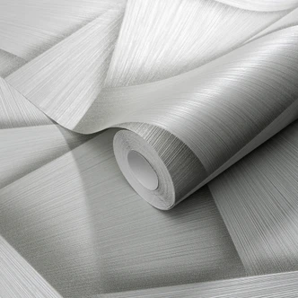 papier peint intissé avec des formes géométriques et un effet métallique en vert 