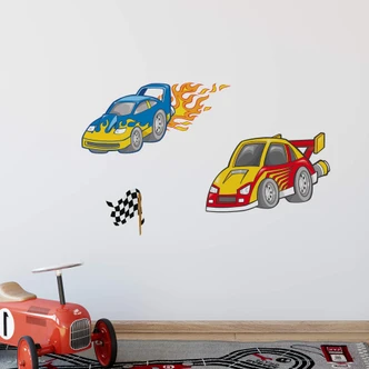 Dragster Race Car Set Wall sticker 
