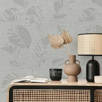 Papel pintado motivo hoja Opus verde 