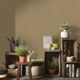 Vliestapete, Unitapete Secret Garden ocker 