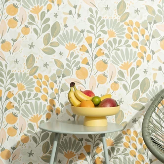 Vliestapete, Blumenmotivtapete La Terrasse orange 