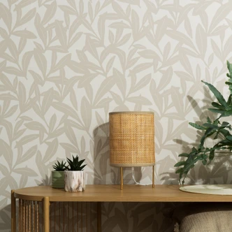 Vliestapete, Blumenmotivtapete La Terrasse taupe, creme 