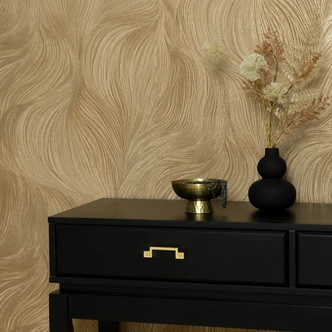 Guido Maria Kretschmer Grafiktapete Waves of Light Fashion for Walls 5 gold 