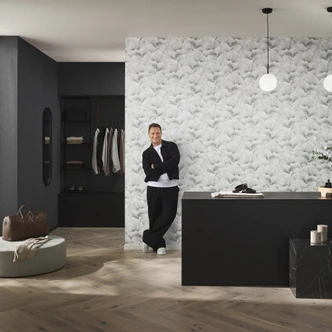 Guido Maria Kretschmer floral motif wallpaper Floral Glow Fashion for Walls 5 light gray 