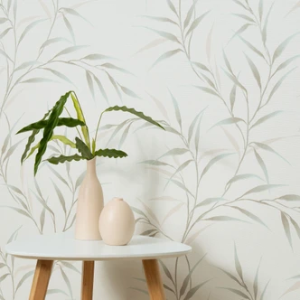 Papel pintado Guido Maria Kretschmer motivo hoja Yamato Fashion para pared 5 turquesa 