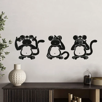 3 Wise Monkeys  2 Wall sticker 