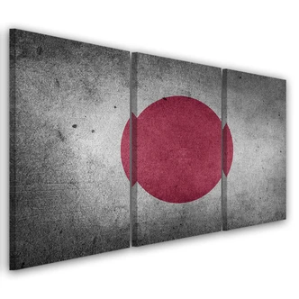 Leinwandbild 3-teilig, Flagge von Japan 