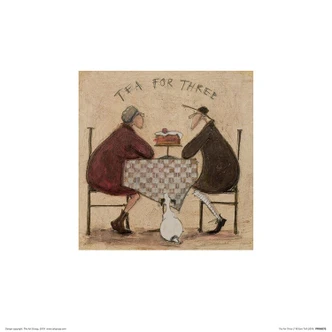 Poster Sam Toft - Tea for Three II Impression d'art, Sam Toft (40 x 40 cm) 