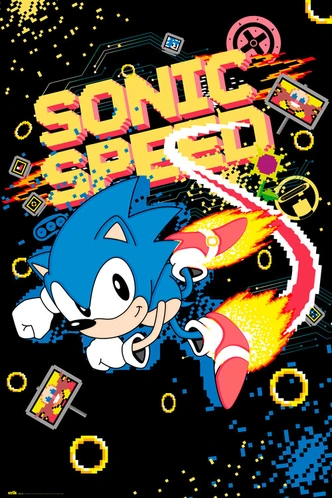 Poster, Filmposter Sonic the Hedgehog - Speed 61x91,5 cm 