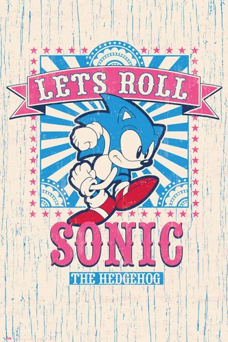 Poster, film poster Sonic the Hedgehog - Let's Roll 61x91,5 cm 