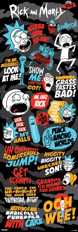 Rick and Morty - Frases poster, poster (53 x 158 cm) Rick and Morty - Frases poster, poster (53 x 158 cm)