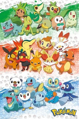 Poster, film poster Pokemon - First Partners 61x91,5 cm 