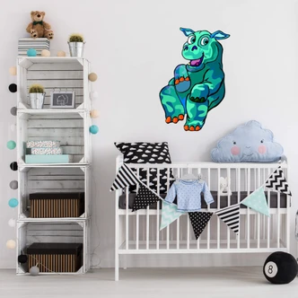 Sticker mural - Hippopotame 