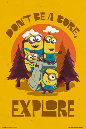 Poster, film poster Minions - Don't Be Bore, Explore 61x91,5 cm 