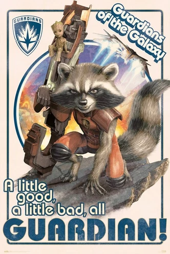 Poster, Filmposter Guardians of the Galaxy - Rocket and Baby Groot 61x91,5 cm 