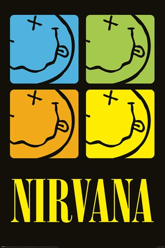 Poster, Filmposter Nirvana - Smiley Squares 61x91,5 cm Poster, Filmposter Nirvana - Smiley Squares 61x91,5 cm
