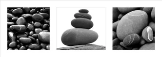Poster Stones Drieluik kunstdruk (95 x 33 cm) 