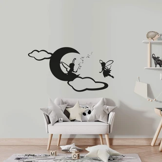 Sticker mural - Fées sur la lune 