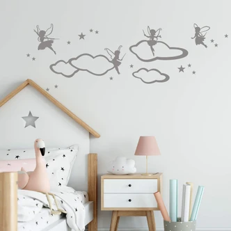 Sticker mural - Fées sur les nuages 
